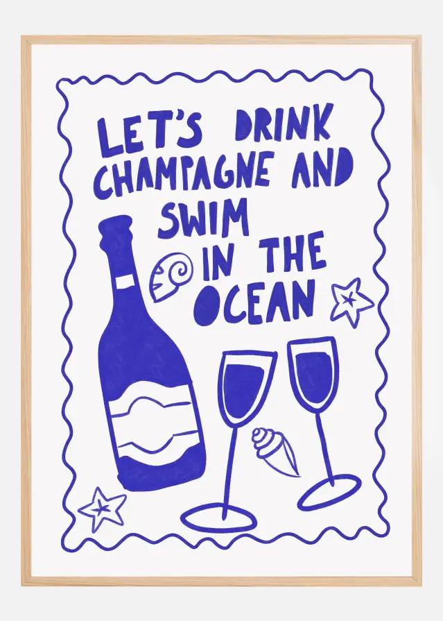 Champagne and Ocean Plakat