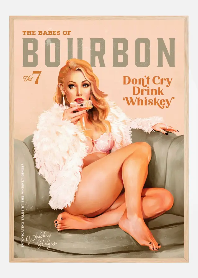 Babes of Bourbon Vol 7 Sexy Vintage Whiskey Pinup Girl Plakat