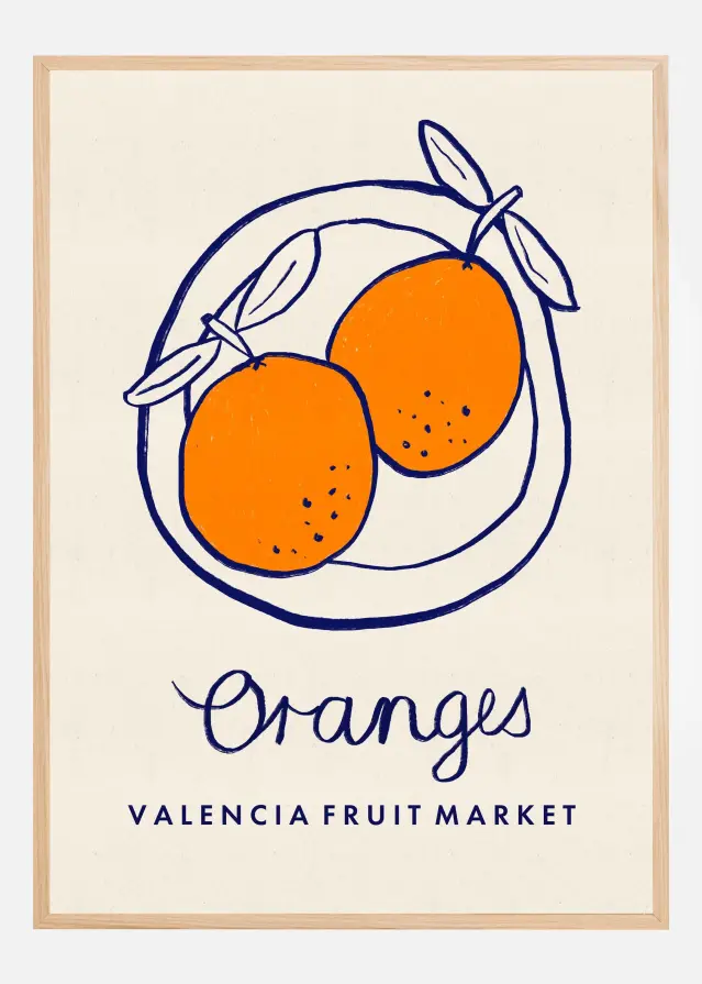 Food Art - Oranges Valencia Fruit Market Plakat