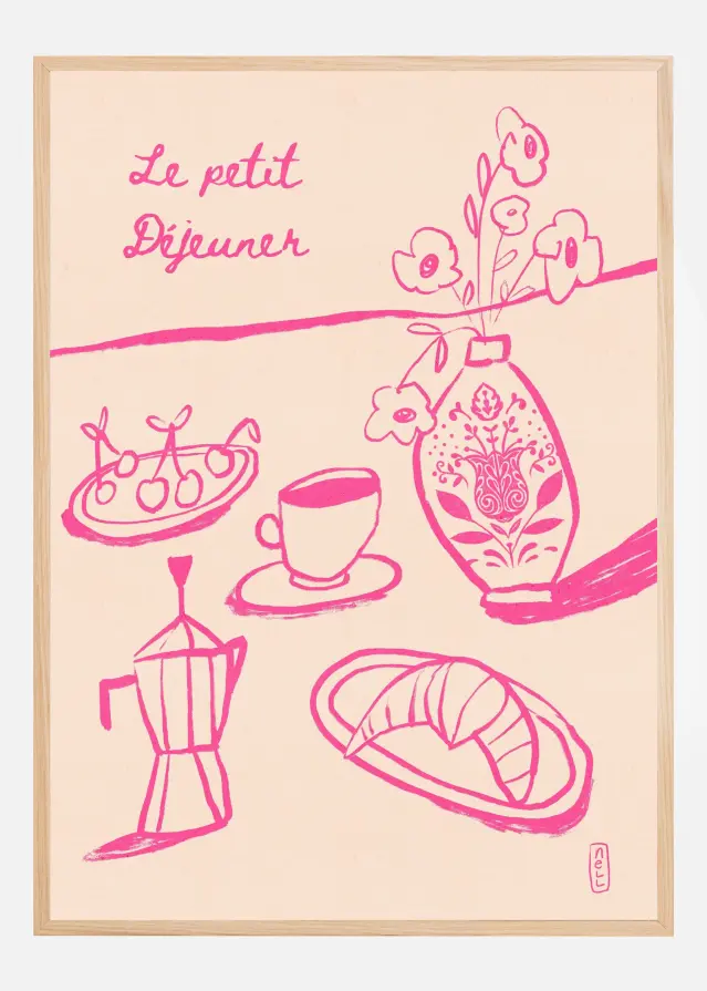 Le Petit Dejeuner Breakfast in Pink Plakat