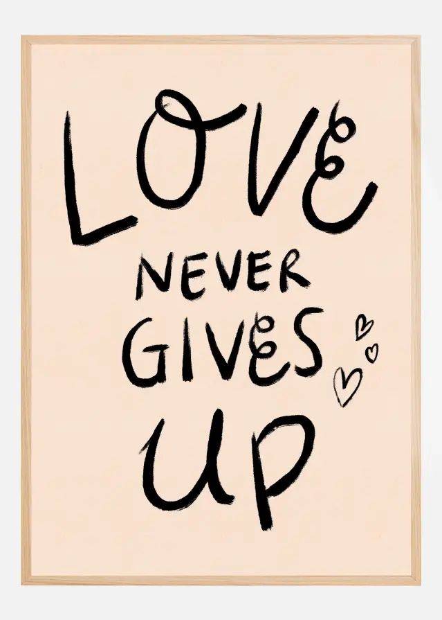 Love Never Gives Up Typography Plakat