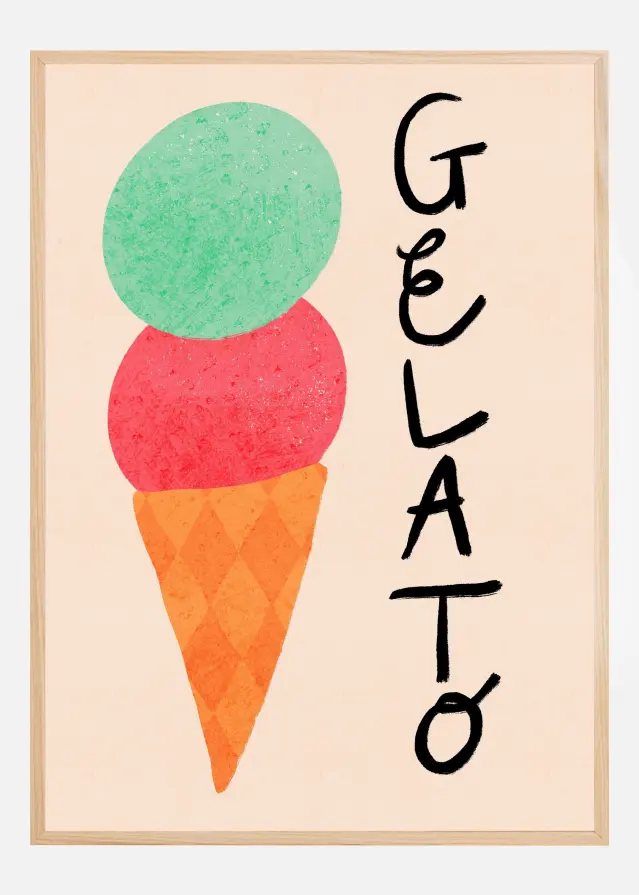 Gelato Italy Ice Cream Typography Plakat