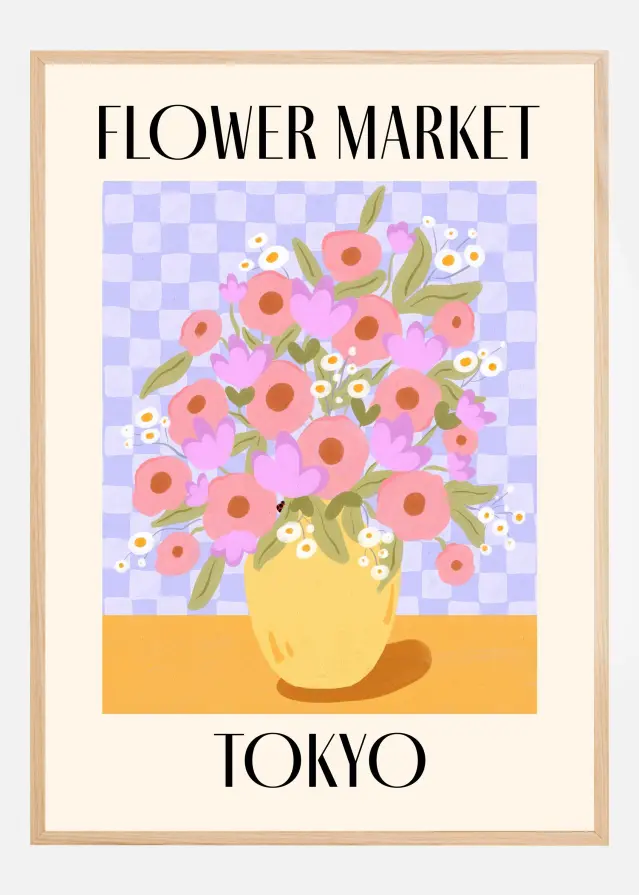 Tokyo Flower Market Japan Travel Plakat