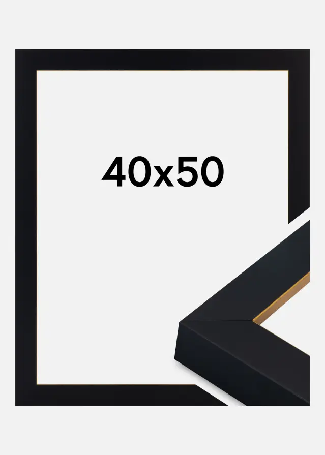 Ramme Sussex Akrylglas Sort/Guld 40x50 cm