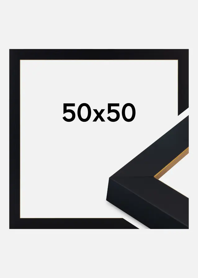 Ramme Sussex Akrylglas Sort/Guld 50x50 cm
