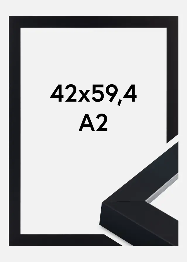 Ramme Sussex Akrylglas Sort/Sølv 42x59,4 cm (A2)