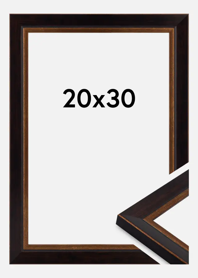 Ramme Apex Akrylglas Black / Mahogany 20x30 cm