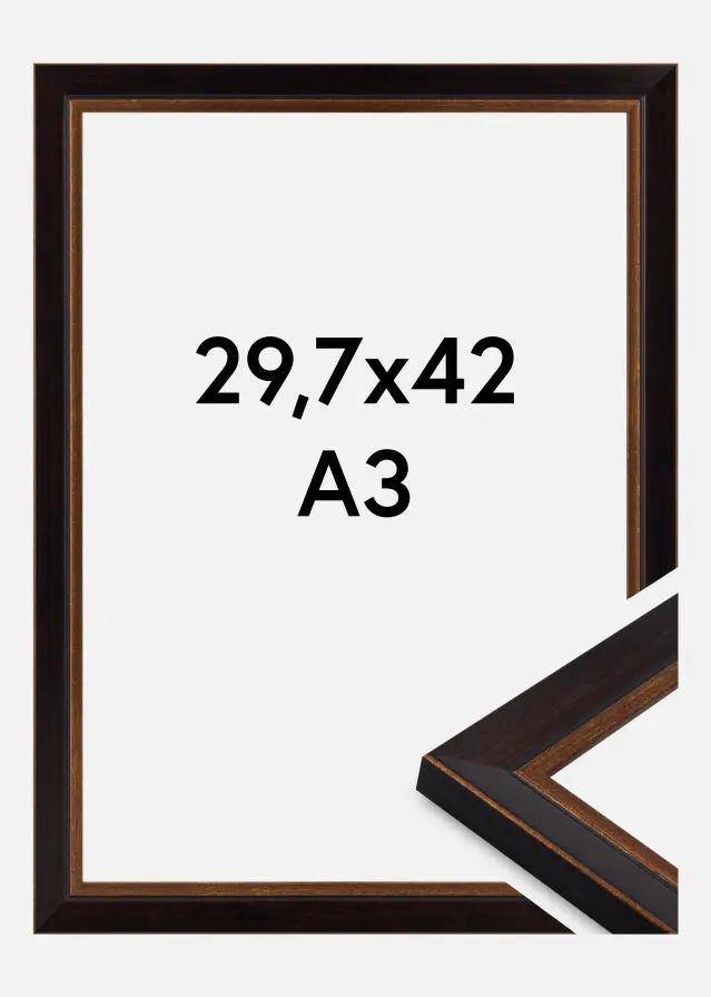 Ramme Apex Akrylglas Black / Mahogany 29.7x42 cm (A3)