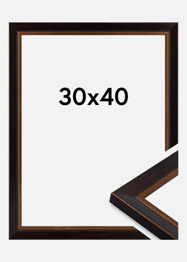 Ramme Apex Akrylglas Black / Mahogany 30x40 cm