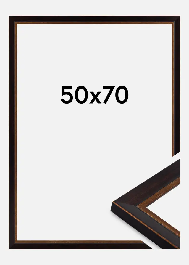 Ramme Apex Akrylglas Black / Mahogany 50x70 cm