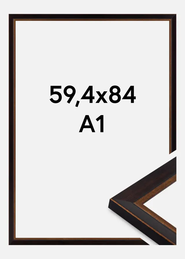 Ramme Apex Akrylglas Black / Mahogany 59.4x84 cm (A1)