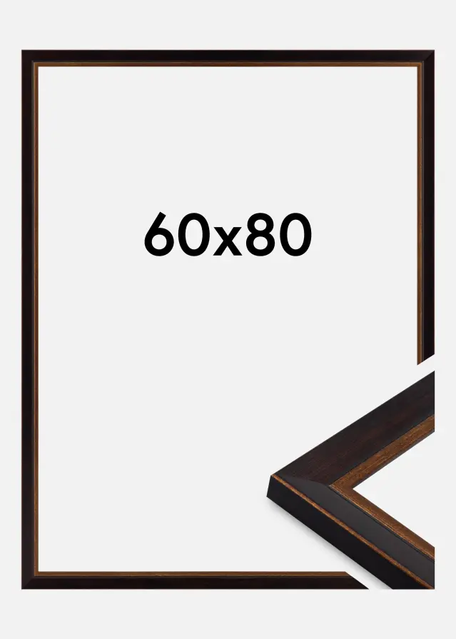 Ramme Apex Akrylglas Black / Mahogany 60x80 cm