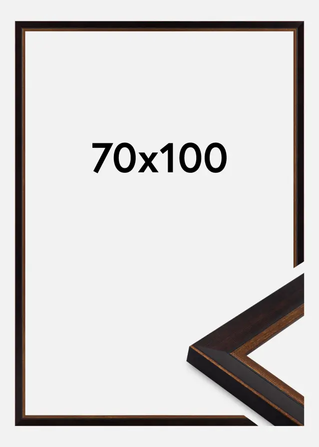 Ramme Apex Akrylglas Black / Mahogany 70x100 cm