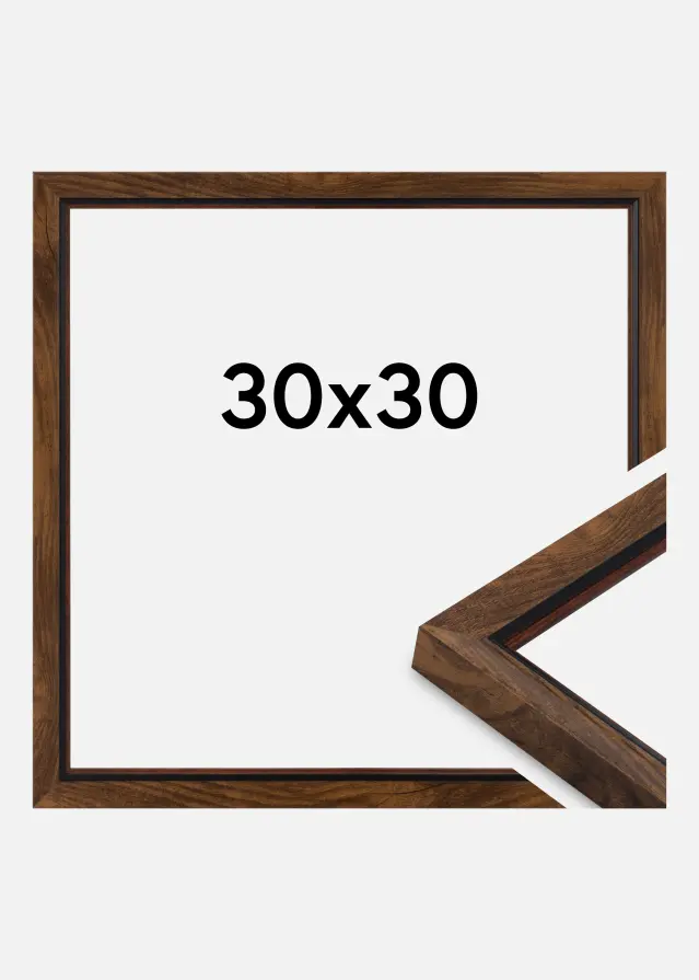 Ramme Obsidian Akrylglas Valnød 30x30 cm