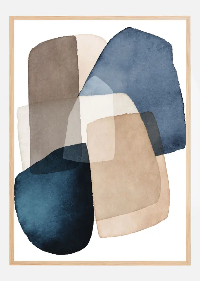Blue Brown Blocks Plakat