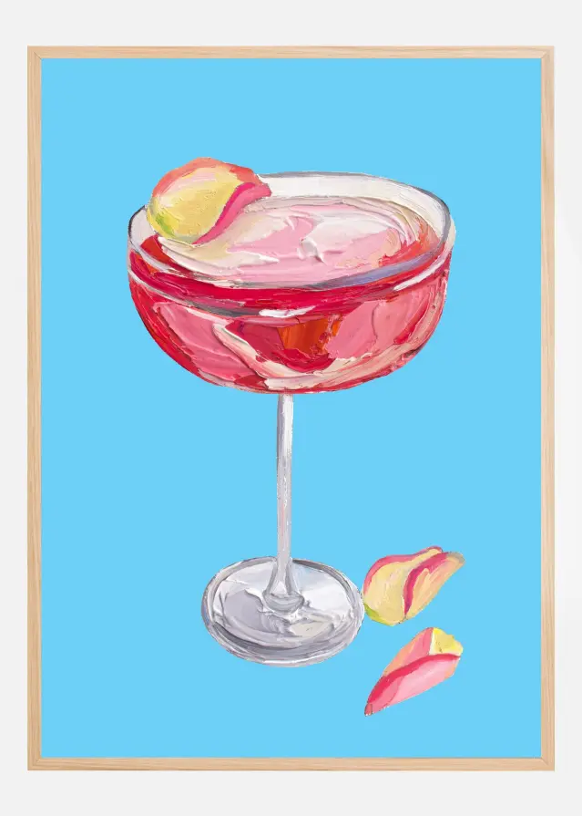 Sparkling Rose Gin Cocktail Plakat