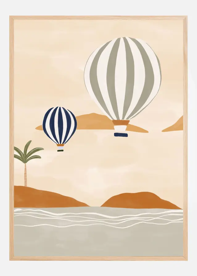Airballoons In Dessert Plakat