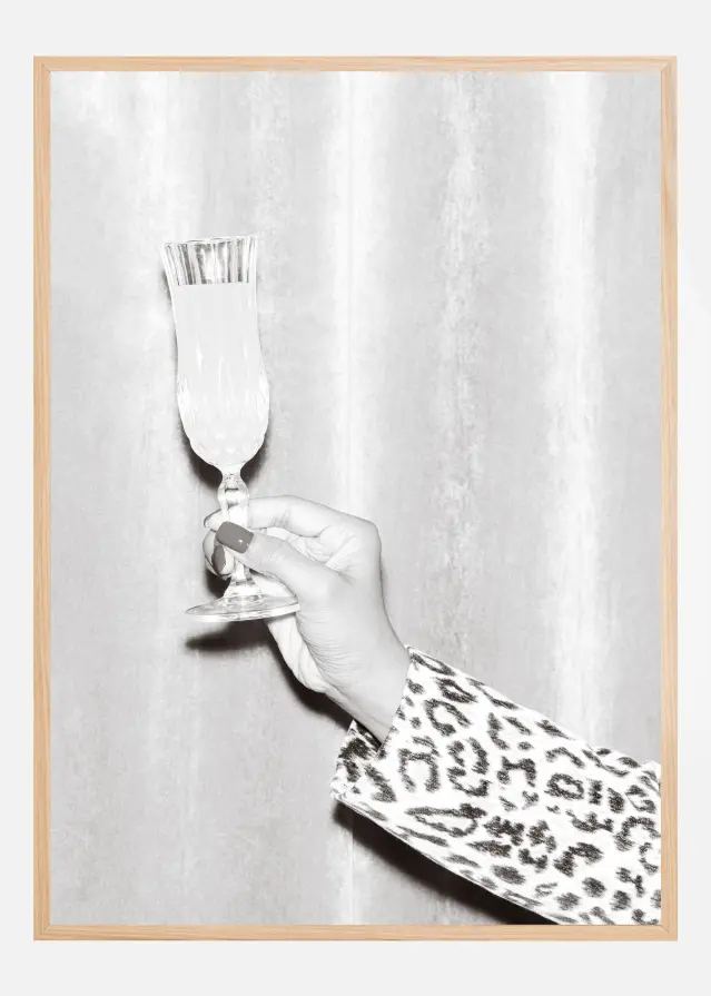 Hands Glass Black and White Plakat