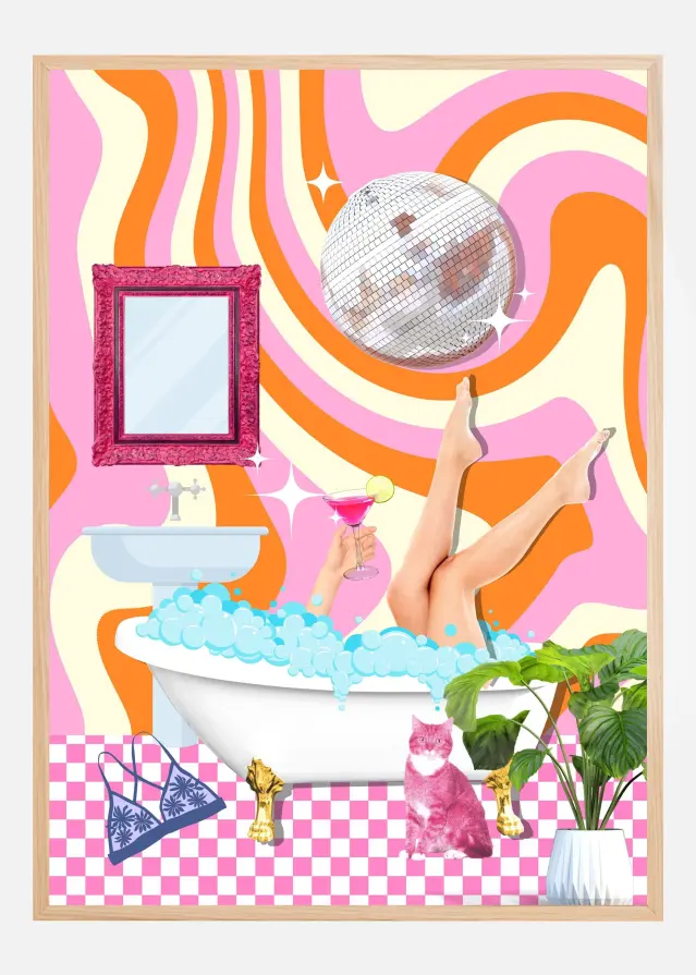 Groovy Bathtub Bliss Plakat