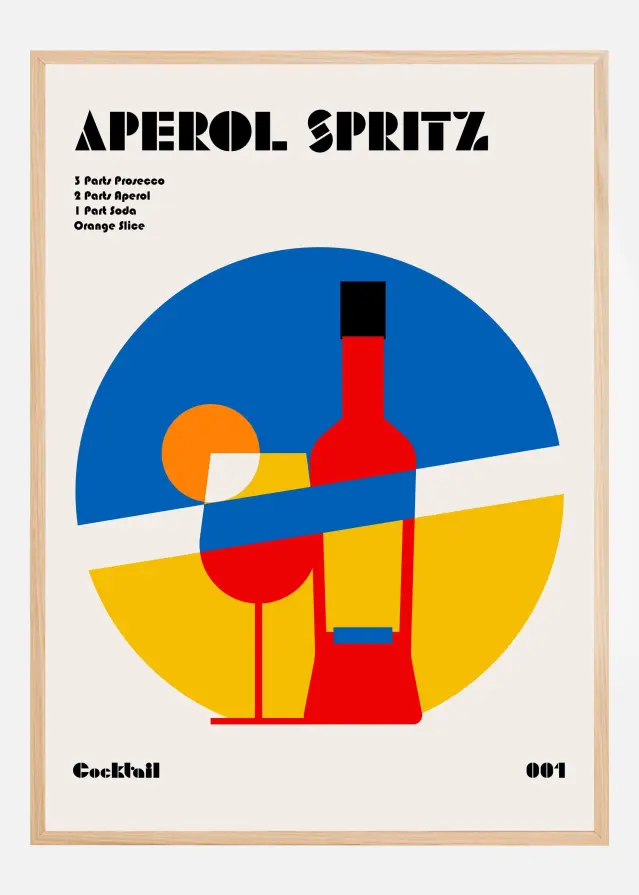 Aperol Spritz Cocktail Bauhaus Art Print Plakat