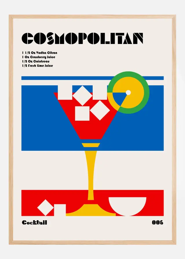 Cosmopolitan Bauhaus Cocktail Plakat
