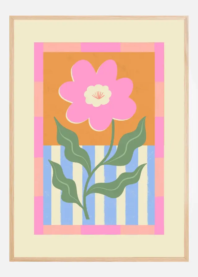 Pink Abstract Flower Plakat