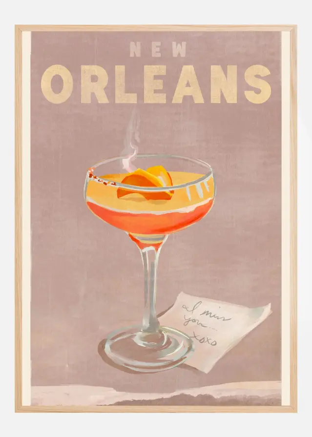 New Orleans Cocktail Travel Poster Plakat