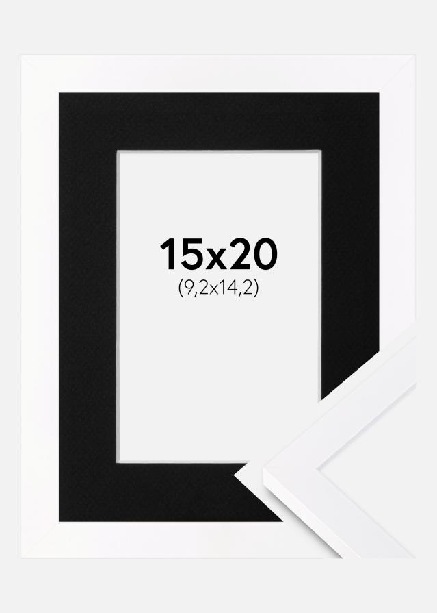 Ramme Selection Hvid 15x20 cm - Passepartout Sort 4x6 inches