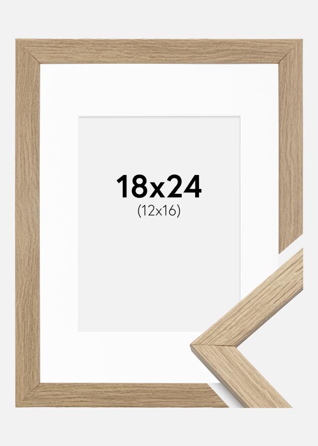Ramme Stilren Eg 18x24 cm - Passepartout Hvid 13x17 cm