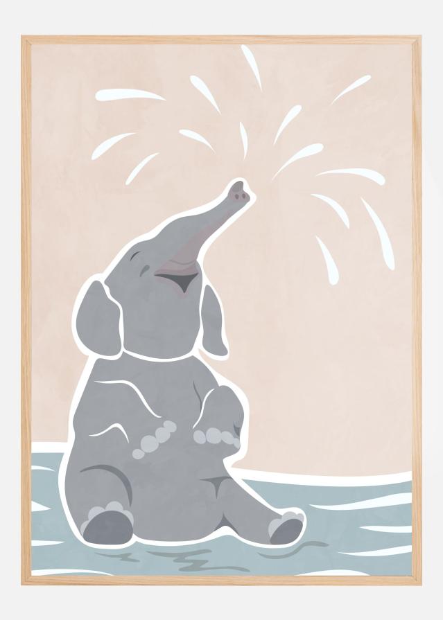 Cute scandi elephant Plakat