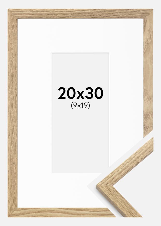 Ramme Trendy Eg 20x30 cm - Passepartout Hvid 10x20 cm