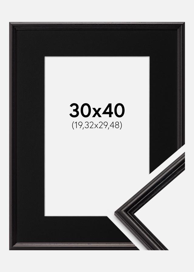 Ramme Horndal Sort 30x40 cm - Passepartout Sort 8x12 inches