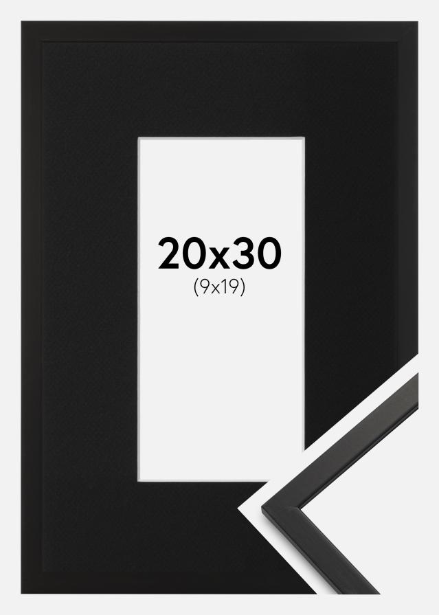 Ramme Edsbyn Sort 20x30 cm - Passepartout Sort 10x20 cm