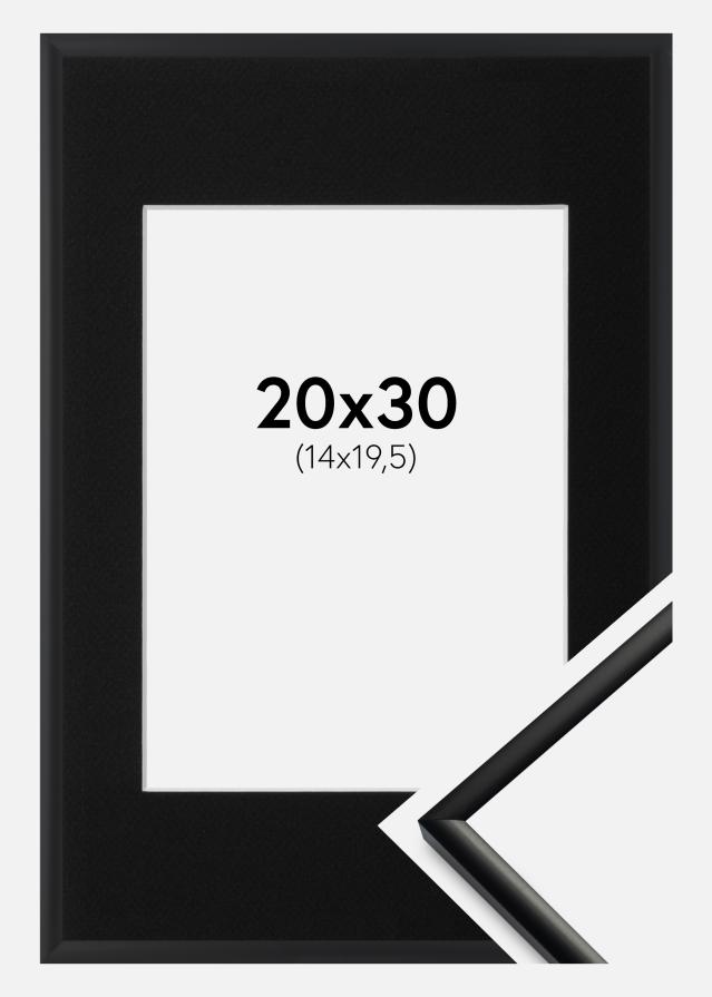 Ramme New Lifestyle Mat Sort 20x30 cm - Passepartout Sort 15x21 cm (A5)