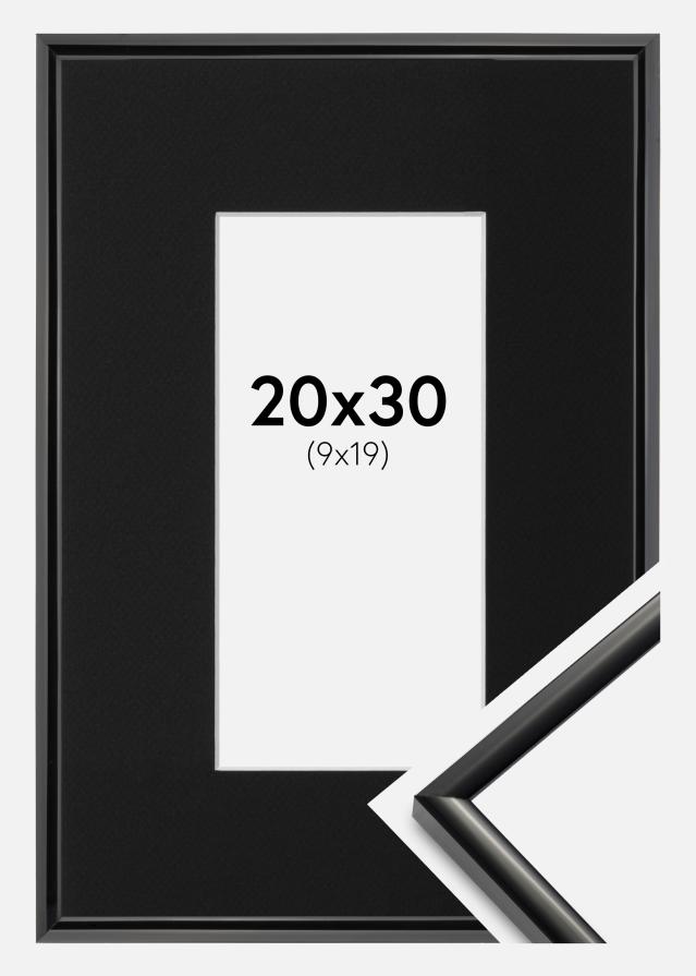 Ramme New Lifestyle Sort 20x30 cm - Passepartout Sort 10x20 cm