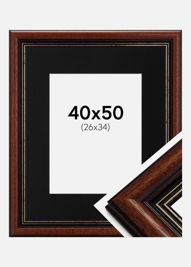 Ramme Old Retro 40x50 cm - Passepartout Sort 27x35 cm