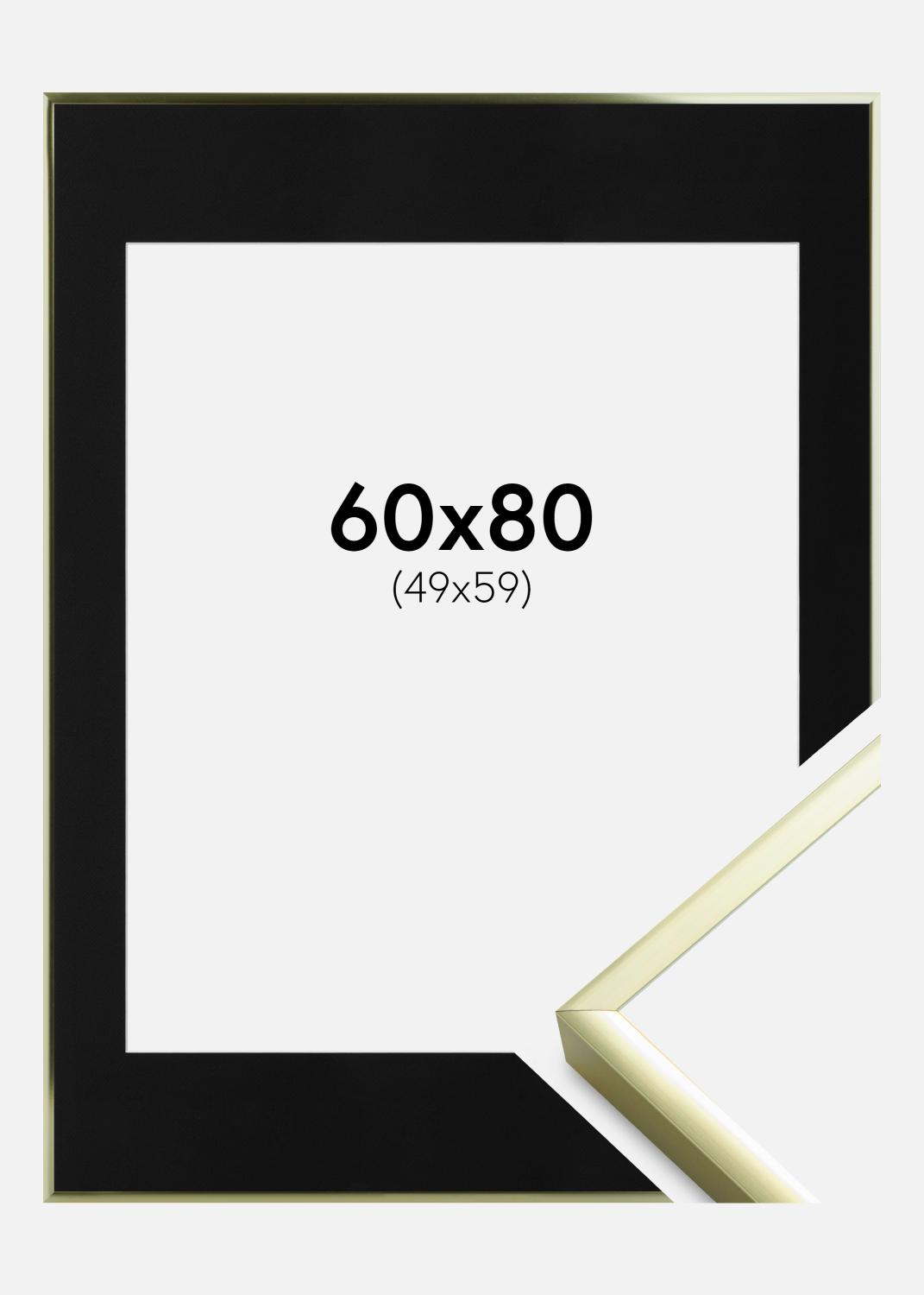 Product Image for Ramme Poster Frame Aluminum Gold 60x80 cm - Passepartout Sort 50x60 cm