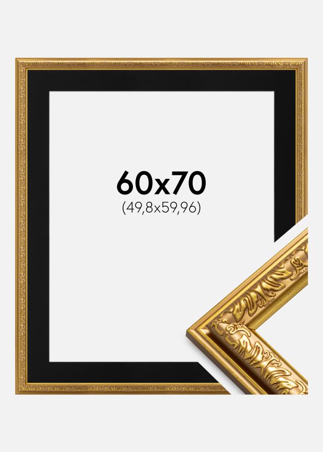 Ramme Nostalgia Guld 60x70 cm - Passepartout Sort 20x24 inches