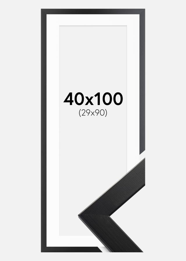 Ramme Trendline Sort 40x100 cm - Passepartout Hvid 30x91 cm