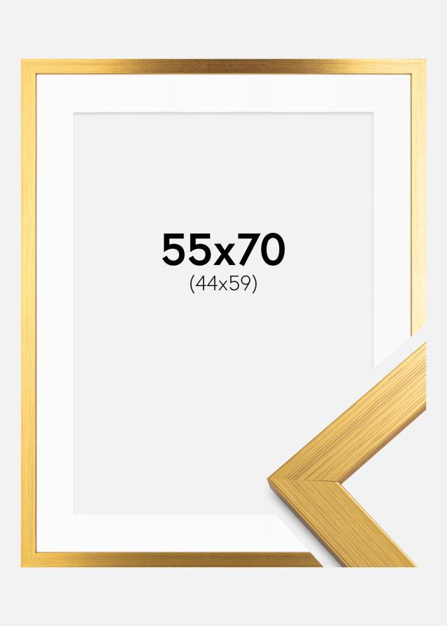 Ramme Gold Wood 55x70 cm - Passepartout Hvid 45x60 cm