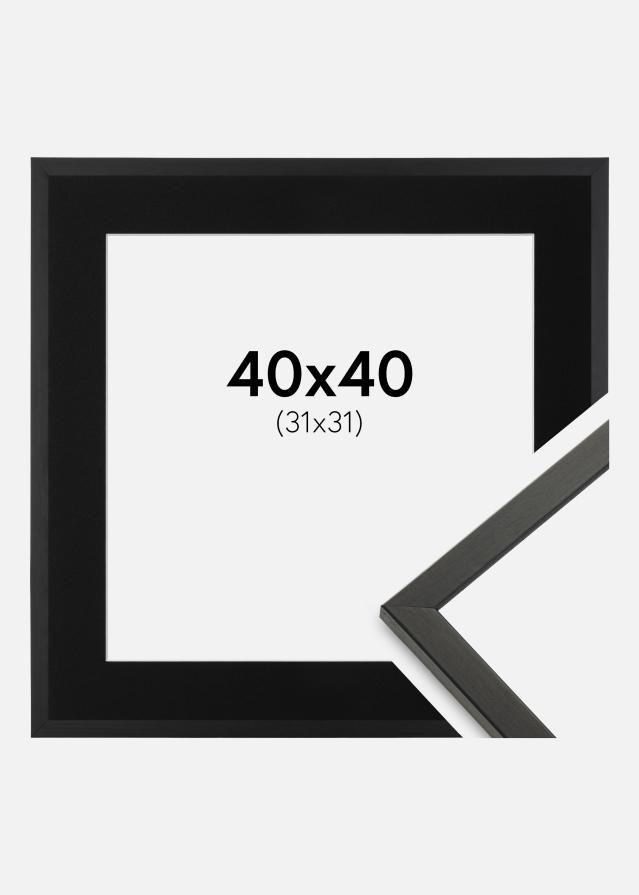 Ramme Galant Sort 40x40 cm - Passepartout Sort 32x32 cm