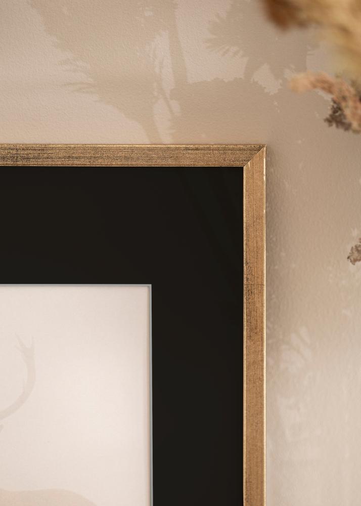 Ramme Galant Guld 30x40 cm - Passepartout Sort 21x29,7 cm (A4)