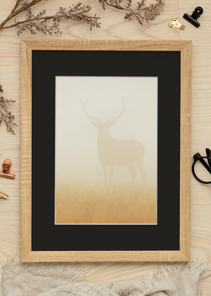 Ramme Fiorito Lys Eg 30x40 cm - Passepartout Sort 21x30 cm