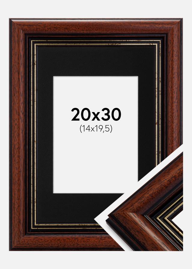 Ramme Old Retro 20x30 cm - Passepartout Sort 15x21 cm (A5)