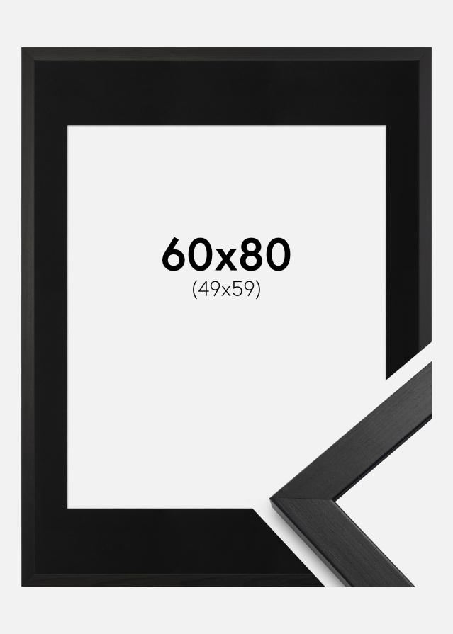 Ramme Stilren Sort 60x80 cm - Passepartout Sort 50x60 cm