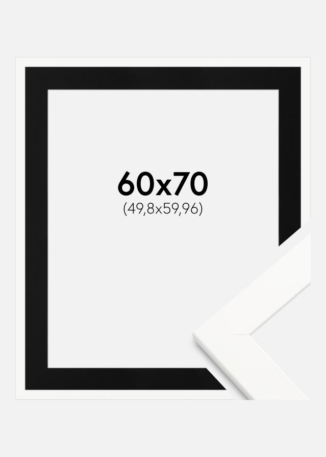 Ramme Trendline Hvid 60x70 cm - Passepartout Sort 20x24 inches