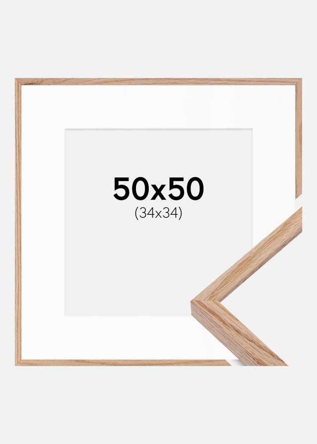 Ramme E-Line Eg 50x50 cm - Passepartout Hvid 35x35 cm