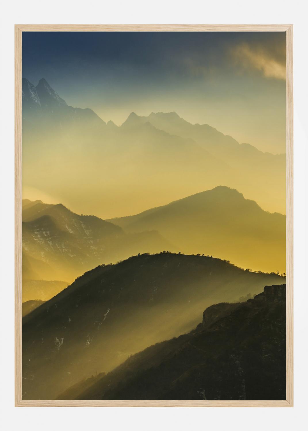 Product Image for The Cattleback Mountain Sunset Plakat (21x29.7 cm (A4))