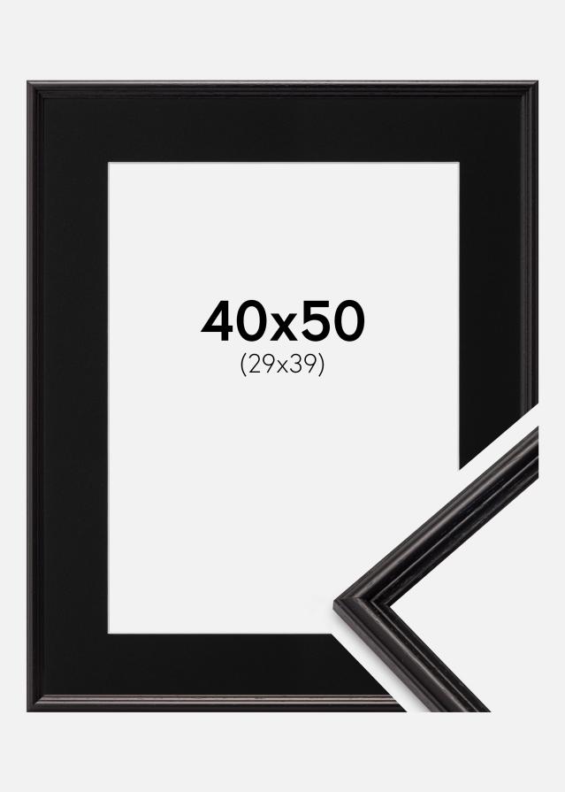 Ramme Horndal Sort 40x50 cm - Passepartout Sort 30x40 cm