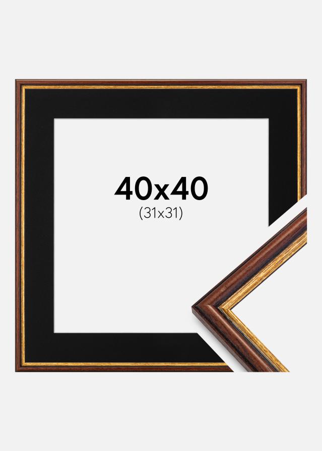 Ramme Horndal Brun 40x40 cm - Passepartout Sort 32x32 cm